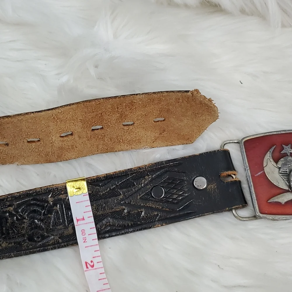 Vintage 1984 belt+ buckle Bergamot Brass Works inc